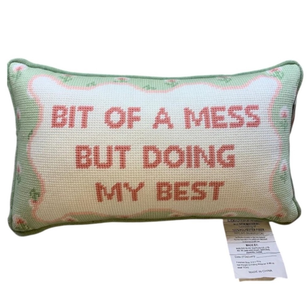 Bit of a mess but doing my best viral embroidered pillow